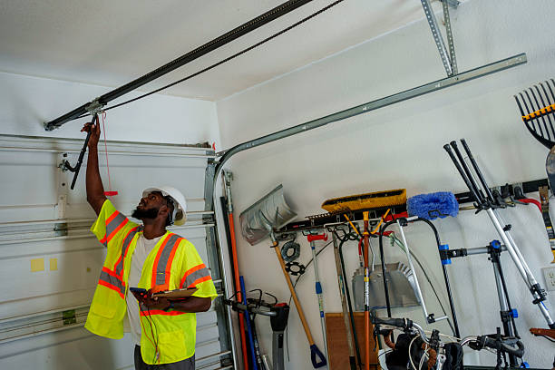 Professional Garage Door Panel Replacement technician working in Pasquotank County County, NC
